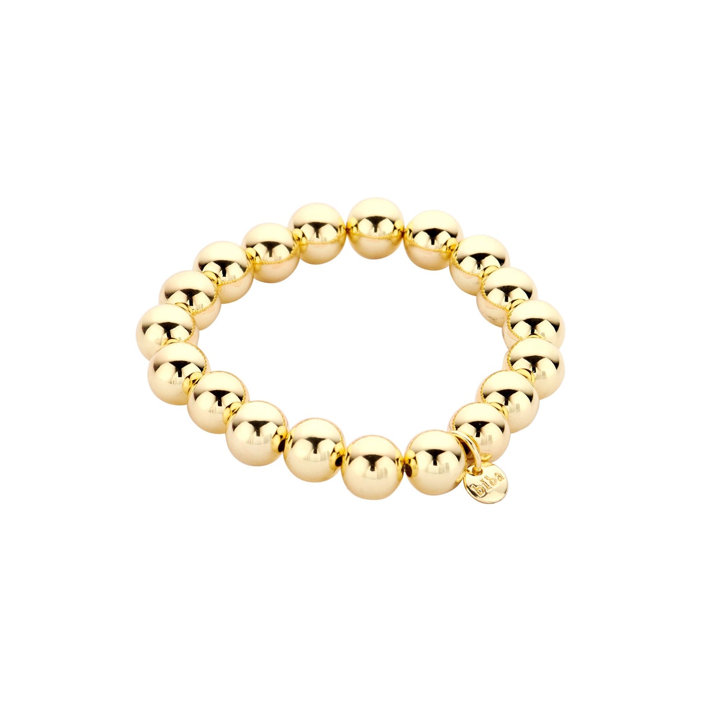 Biba Armband Goud 18cm - Metalen Kralen 10mm Diameter