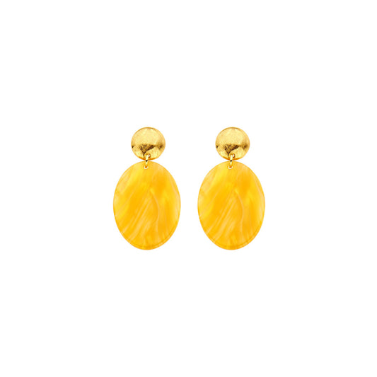 Statement Earrings Biba – Yellow - 46 X 24mm