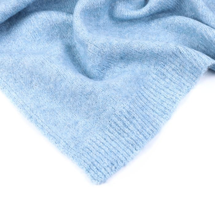 Lichtblauwe Gebreide Sjaal - Viscose 50x185cm