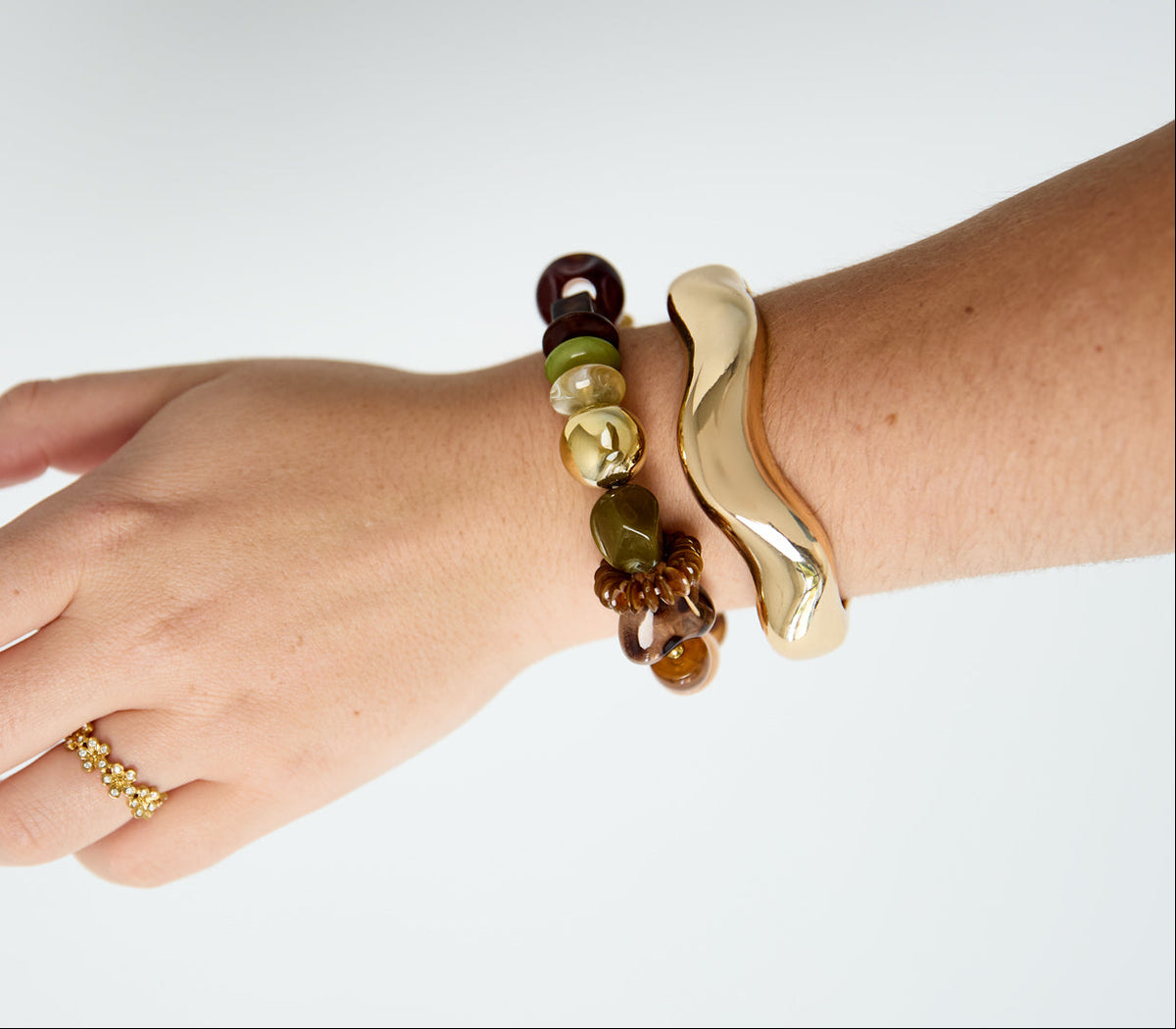 Acryl kralenarmbanden met onregelmatige vorm, eenvoudige dagelijkse collectie, damessieraden