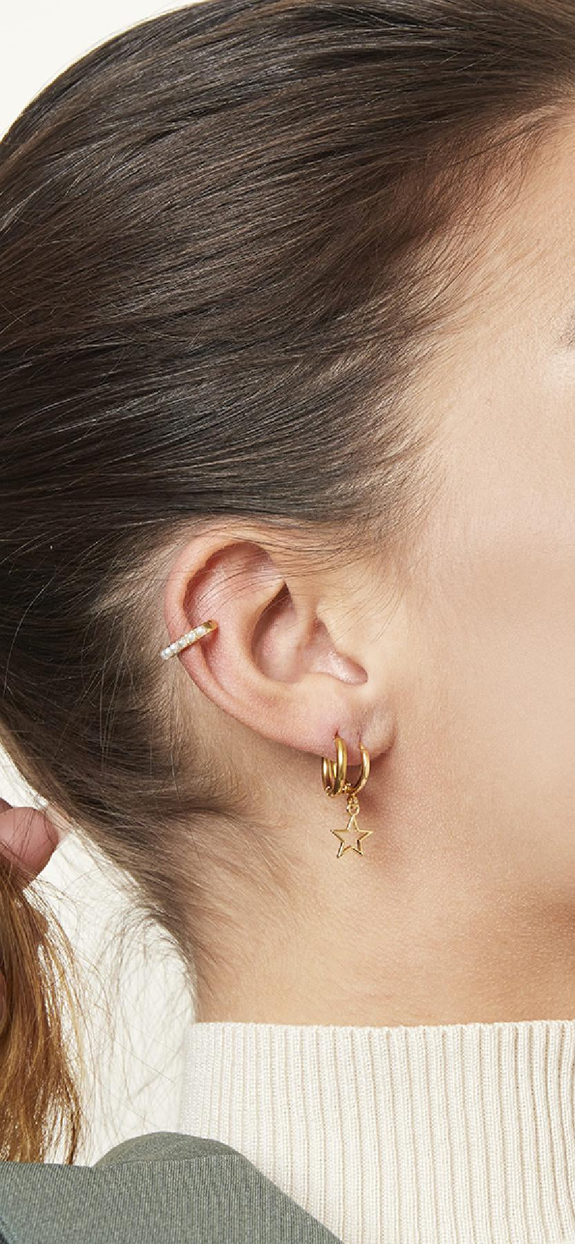 Oorbellen Little Hoops 1.4cm Zilver Stainless Steel