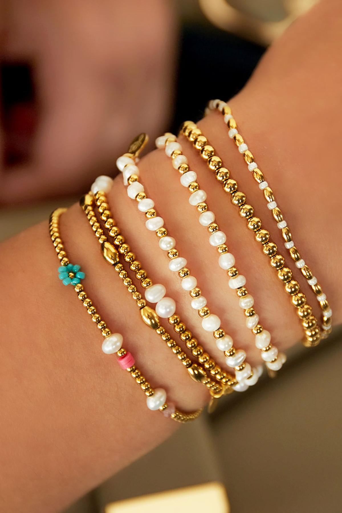 Armband parels Goud kleur Stainless Steel