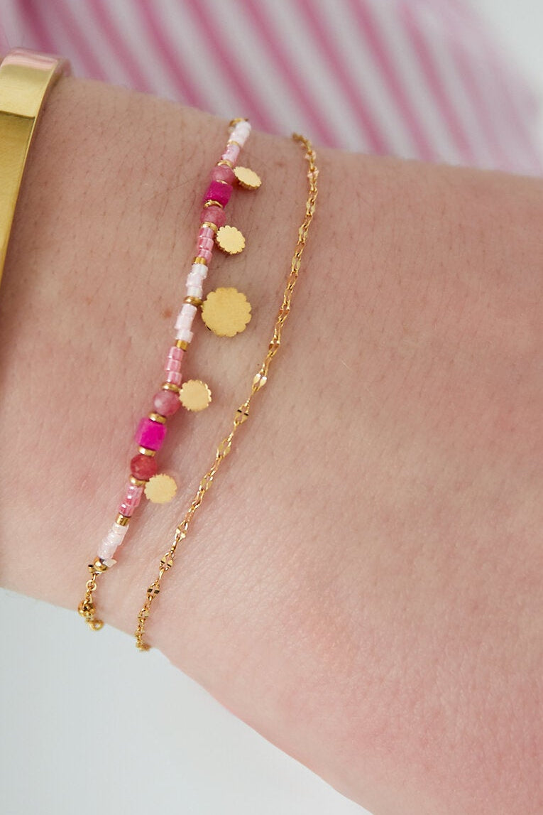armband roze bedels