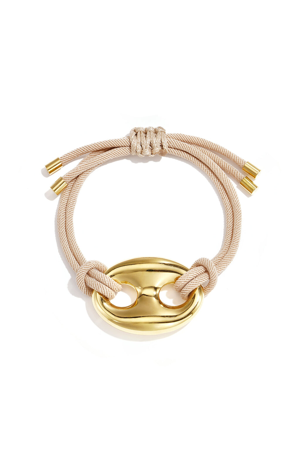 Satijnkoord armband met knop detail