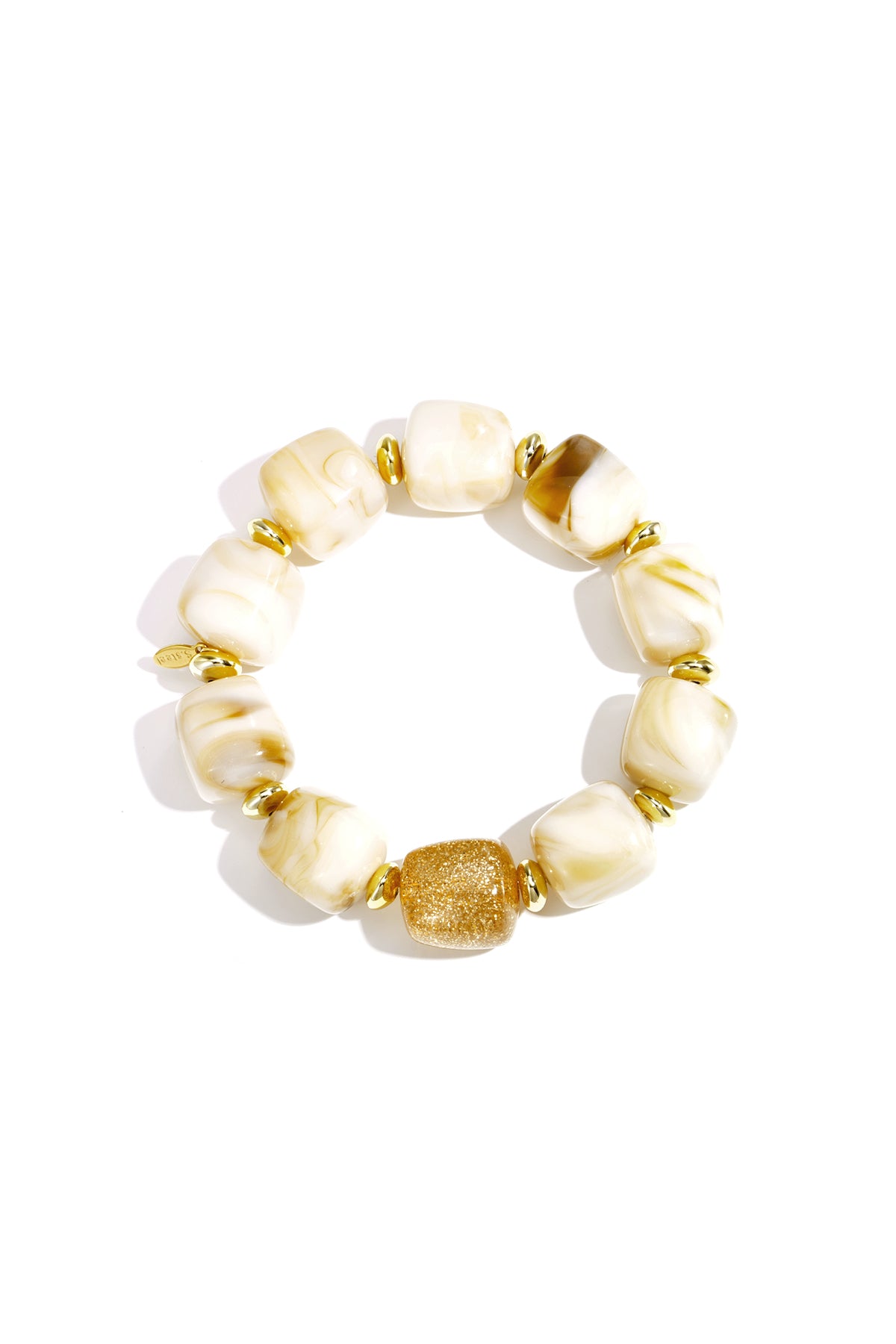 Kralenarmband met statement glitterkraal