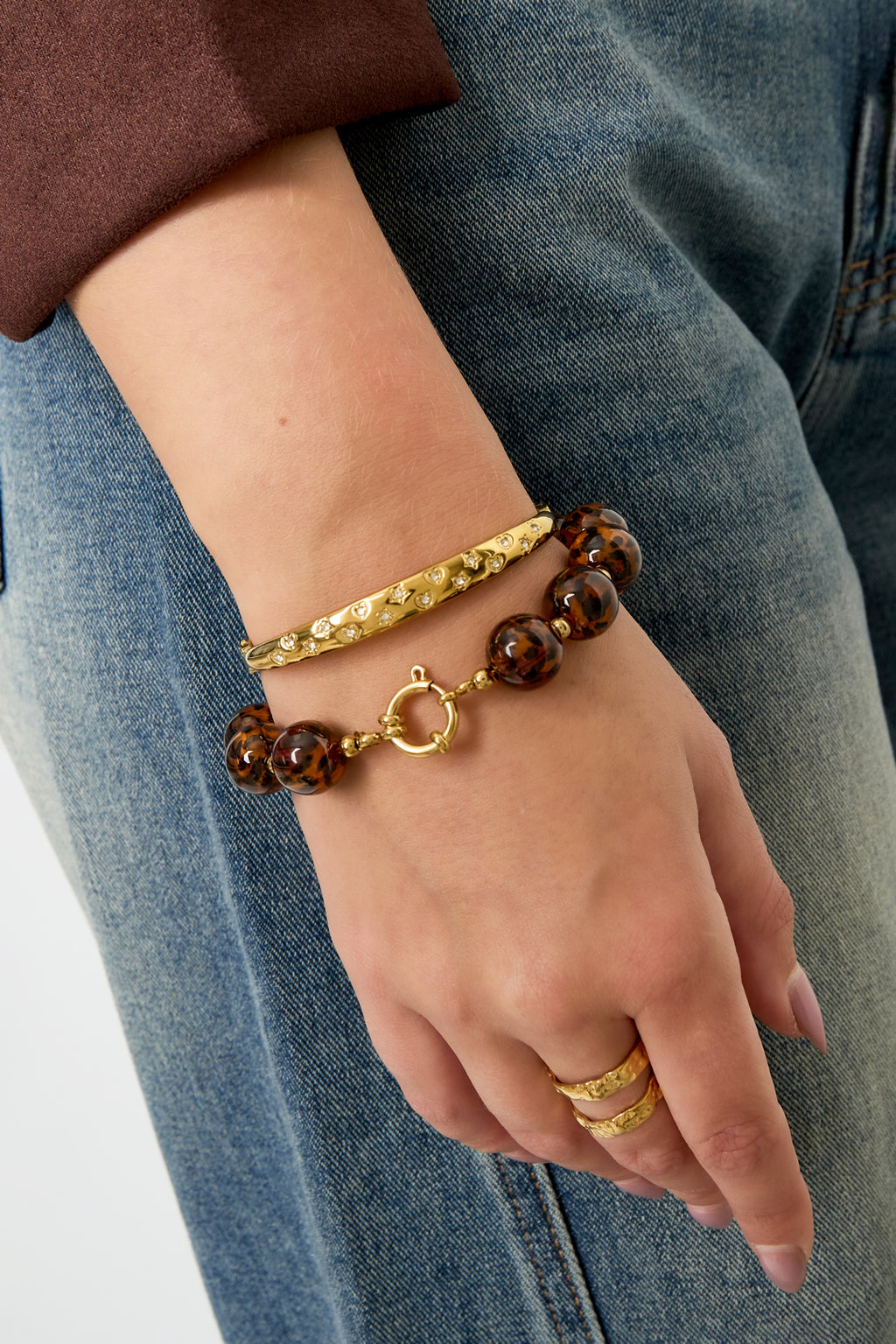 Acrylic Beaded Bracelets Beads Retro Daily Classic Series Women's jewelry-14mm