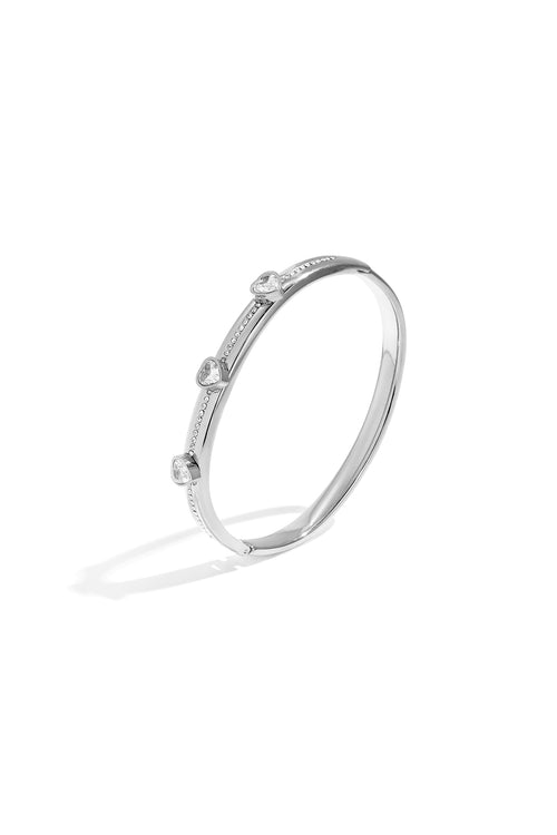 Armbanden van roestvrij staal met hart, casual, dagelijks, eenvoudig, serie, damessieraden