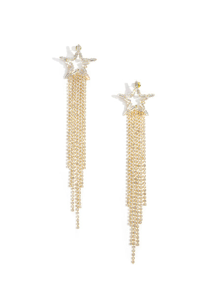 Koperen oorbellen met ster, elegante kerst, luxe serie, damessieraden