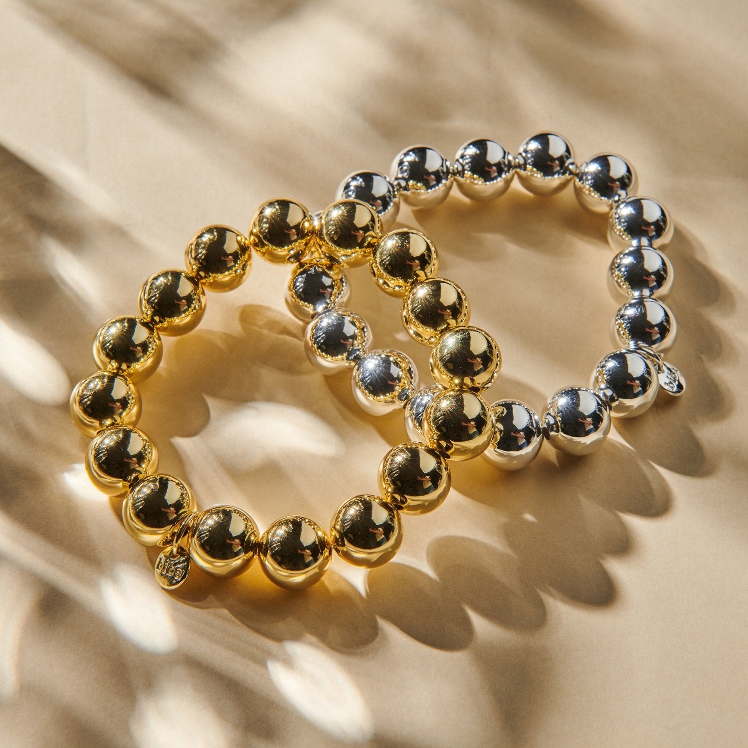 Goudkleurige Kralen Armband 18cm - Statement Armband Metaal 12mm