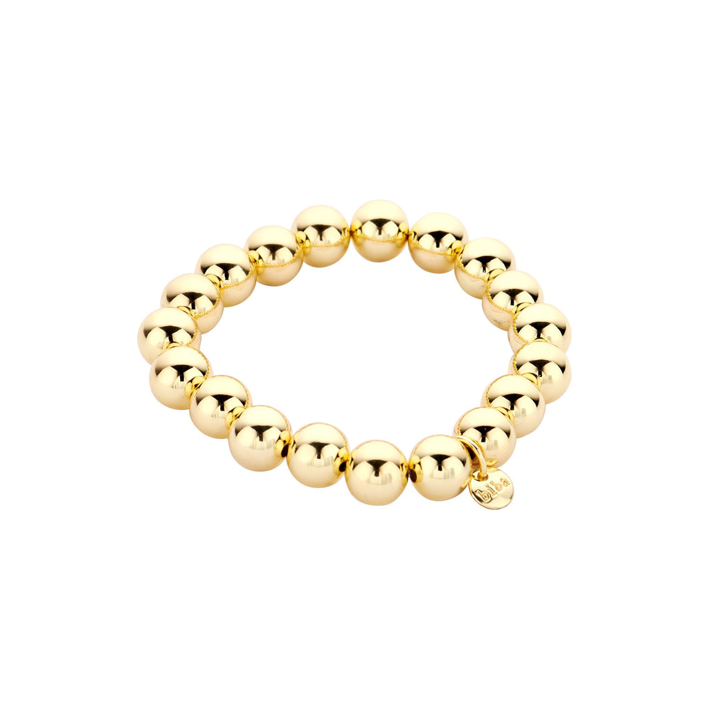 Biba Armband Goud 18cm - Metalen Kralen 10mm Diameter
