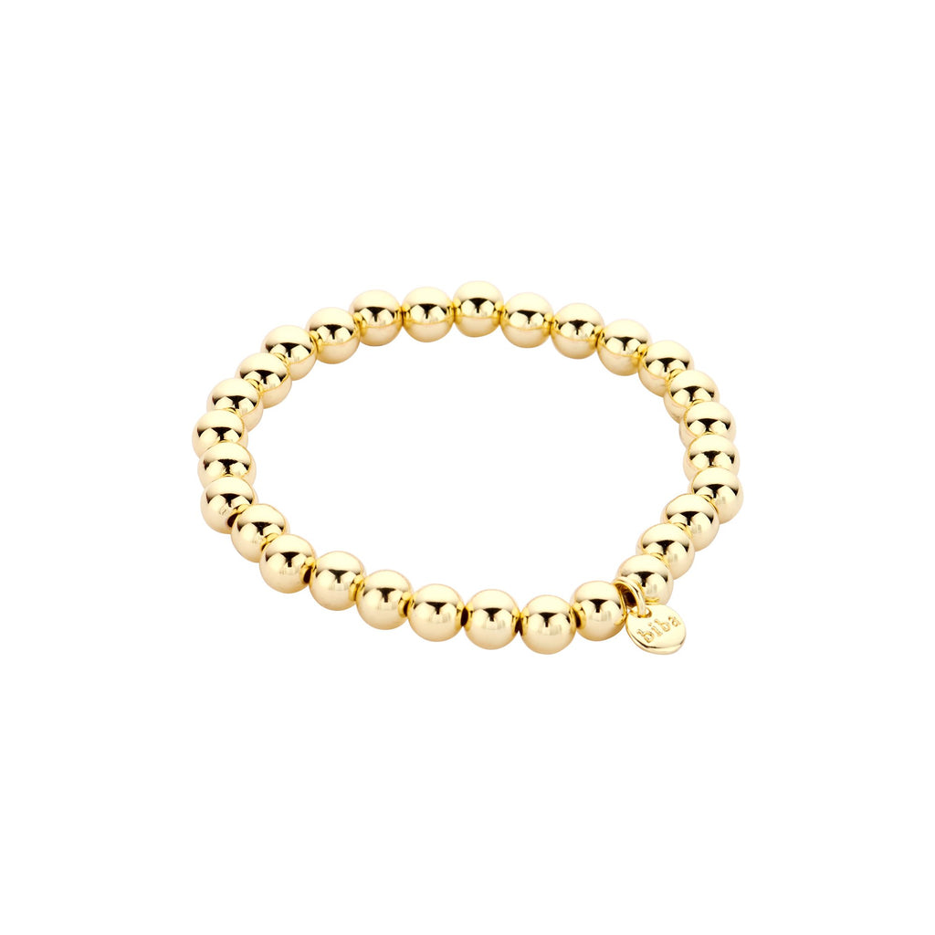 Biba Armband Goud - Metalen Kralen 7mm | 18cm