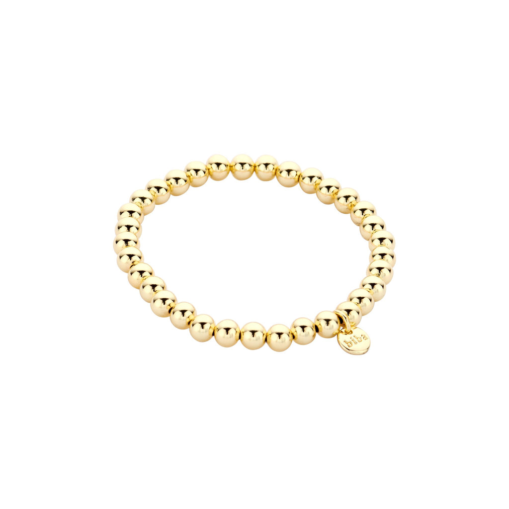 Biba Armband Goud - Metalen Kralen 6mm | 18cm