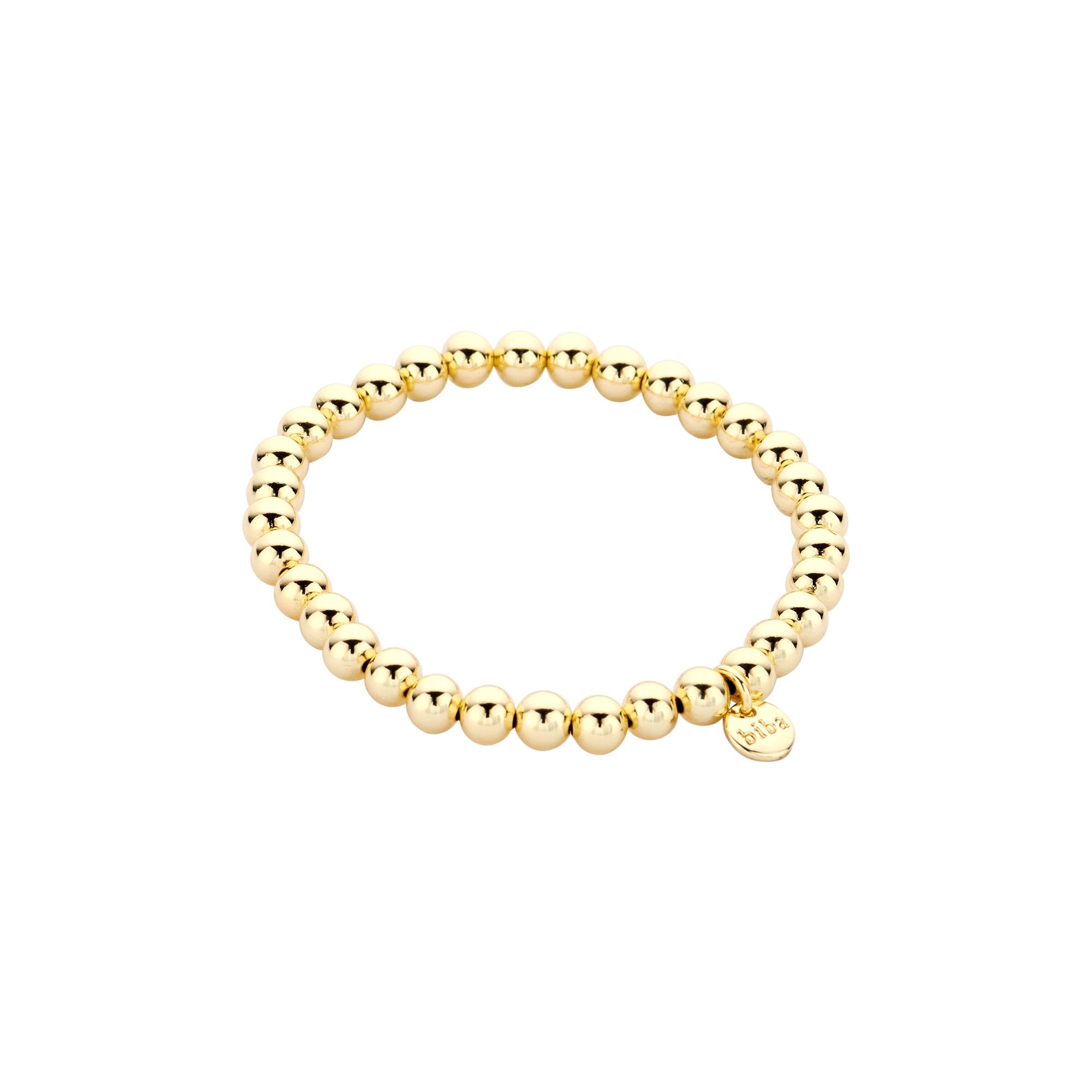 Biba Armband Goud - Metalen Kralen 6mm | 18cm