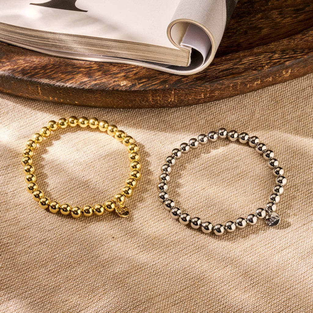 Biba Armband Goud - Metalen Kralen 6mm | 18cm
