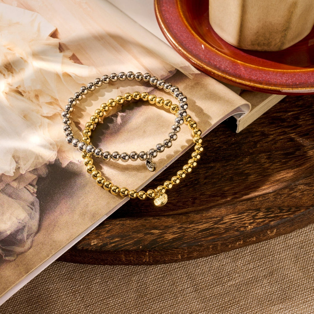 Biba Armband Goud - Metalen Kralen 5mm | 18cm