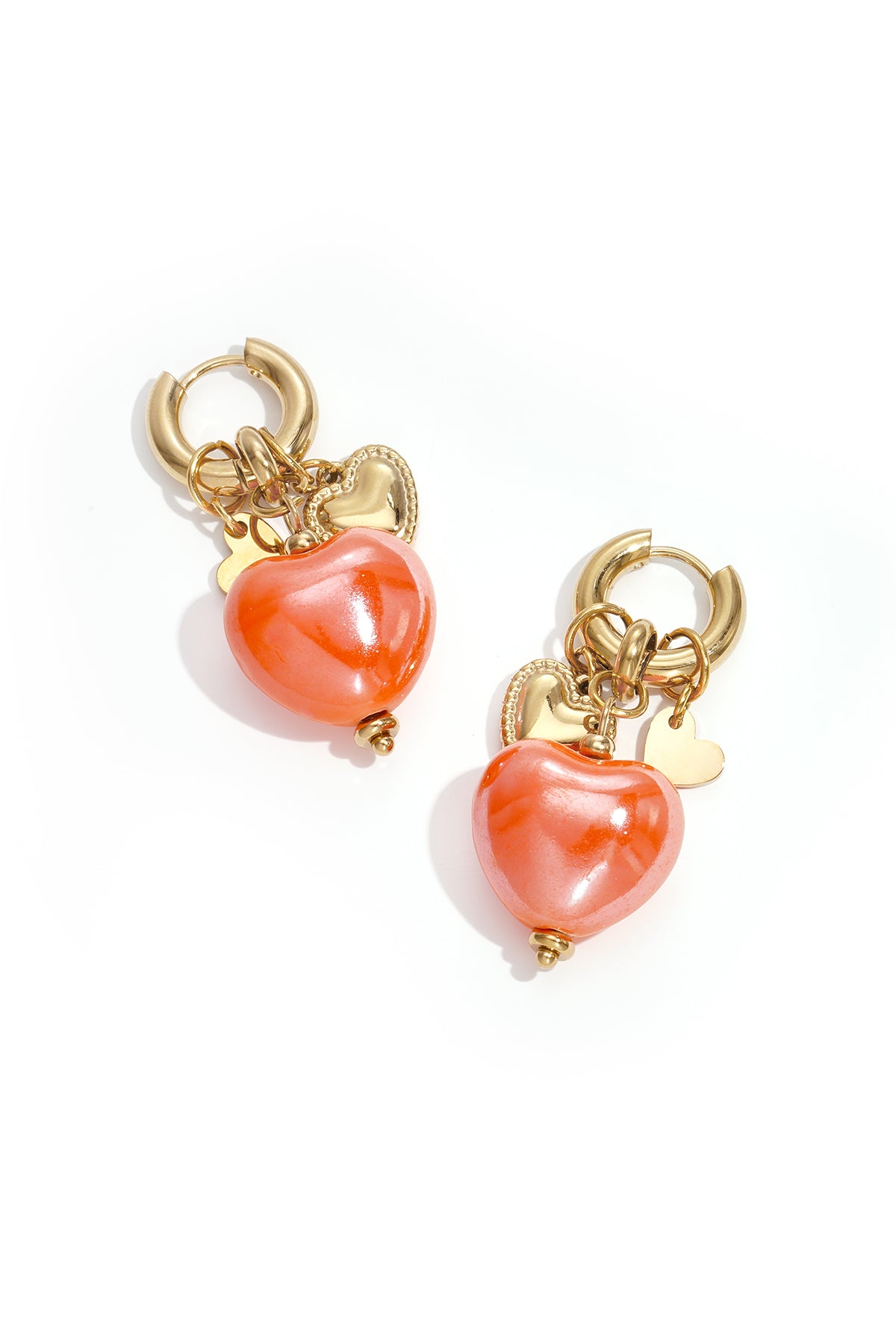 Oorringen met hartjes hangers