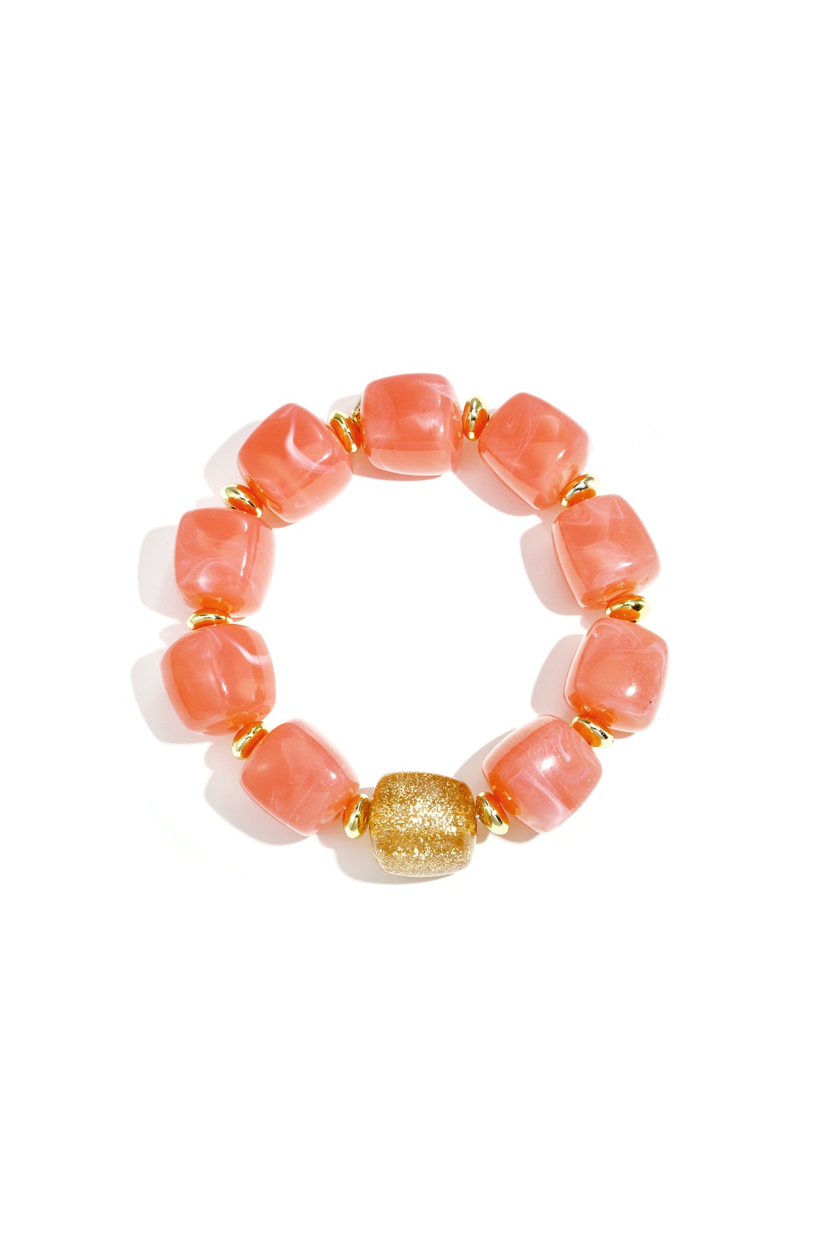 Kralenarmband met statement glitterkraal