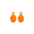 Biba Statement Ohrringe Orange | Acryl & Gold | 46x24mm