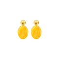 Biba Statement Ohrringe Gelb | Acryl & Gold | 46x24mm