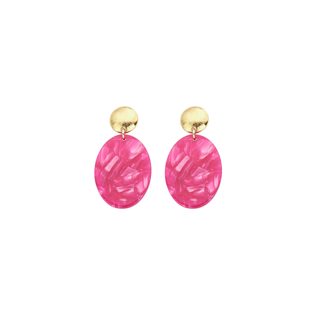 Statement Oorbellen Biba – Roze - 46 X 24mm