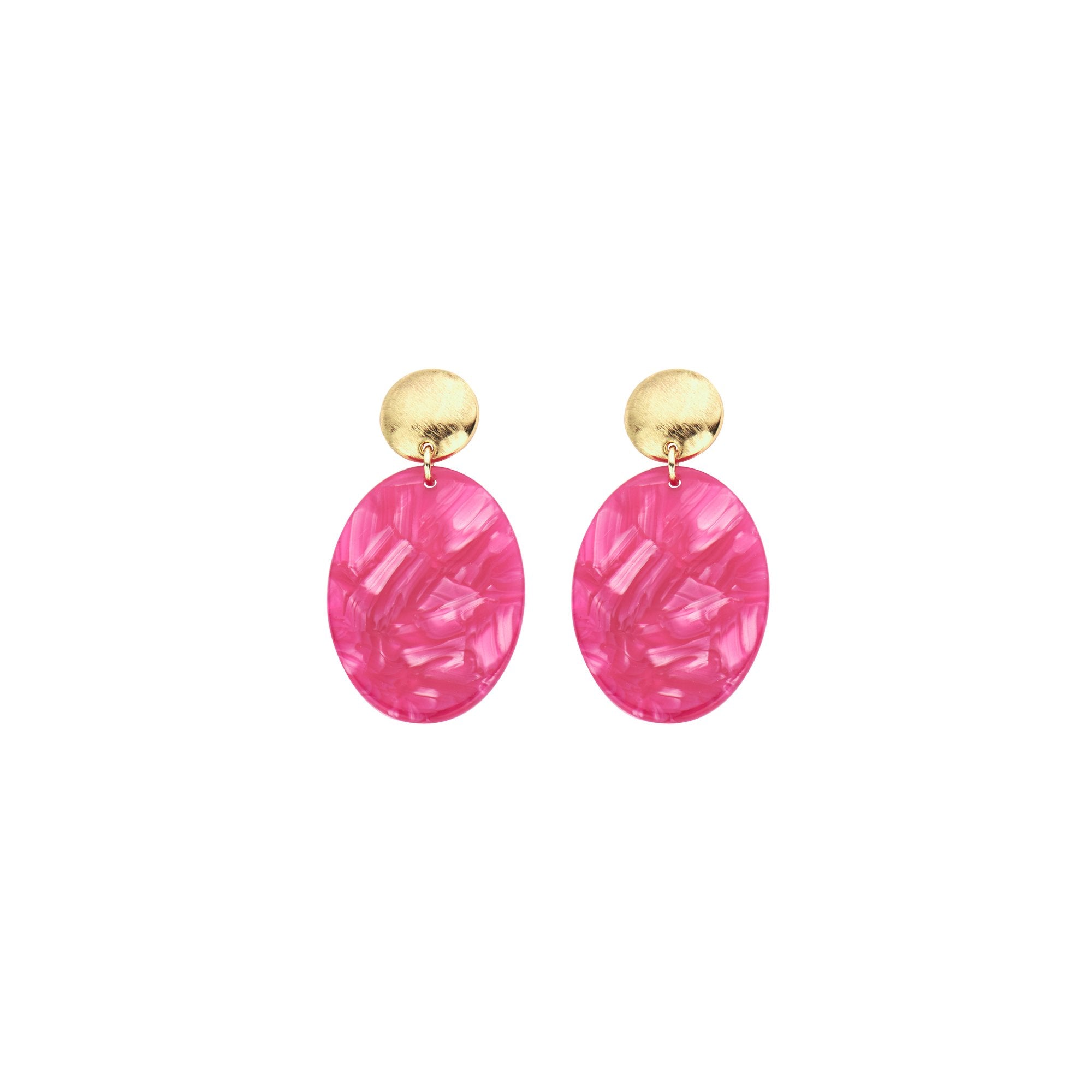 Statement Oorbellen Biba – Roze - 46 X 24mm