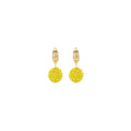 Biba Statement Oorbellen Geel Crystal Beads - Goudkleurig 35mm Creool