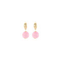 Biba Statement Oorbellen Roze Crystal Beads - Goudkleurig 35mm Creool