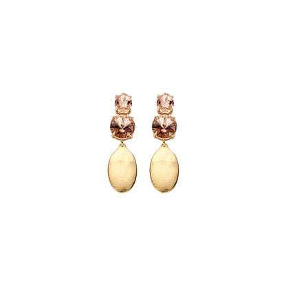 Statement-Ohrringe in Nudebraun/Beige und vergoldet 