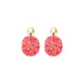 Biba Statement Oorbellen Roze-Oranje - Goudkleurig Metaal met Crystal & Resin