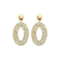 Biba Statement Oorbellen Zacht Groen Miyuki Beads - Goudkleurig 84×44mm