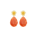 Biba Orange Drop Earrings – Gold Plating | 66 × 27 mm