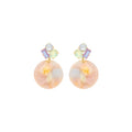 Biba Statement Earrings – Stylish Pink with Gold Accent – ​​48 X 30 mm