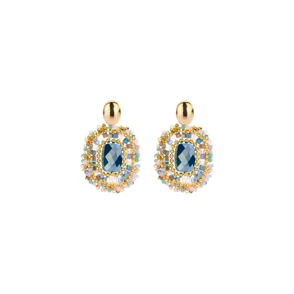 Biba Oorbellen Multicolor - Crystal & Glas | Goud | 45x30mm