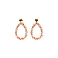 Biba Oorbellen – Zacht Roze & Multi Kleur met Crystal & Acryl | Lange Hangers 56mm