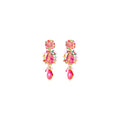 Biba Oorbellen Multicolor Roze - Resin & Glas | Goud | 52x18mm