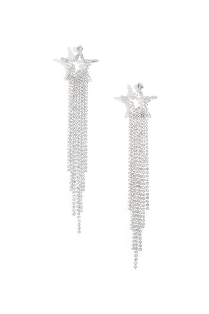 Koperen oorbellen met ster, elegante kerst, luxe serie, damessieraden