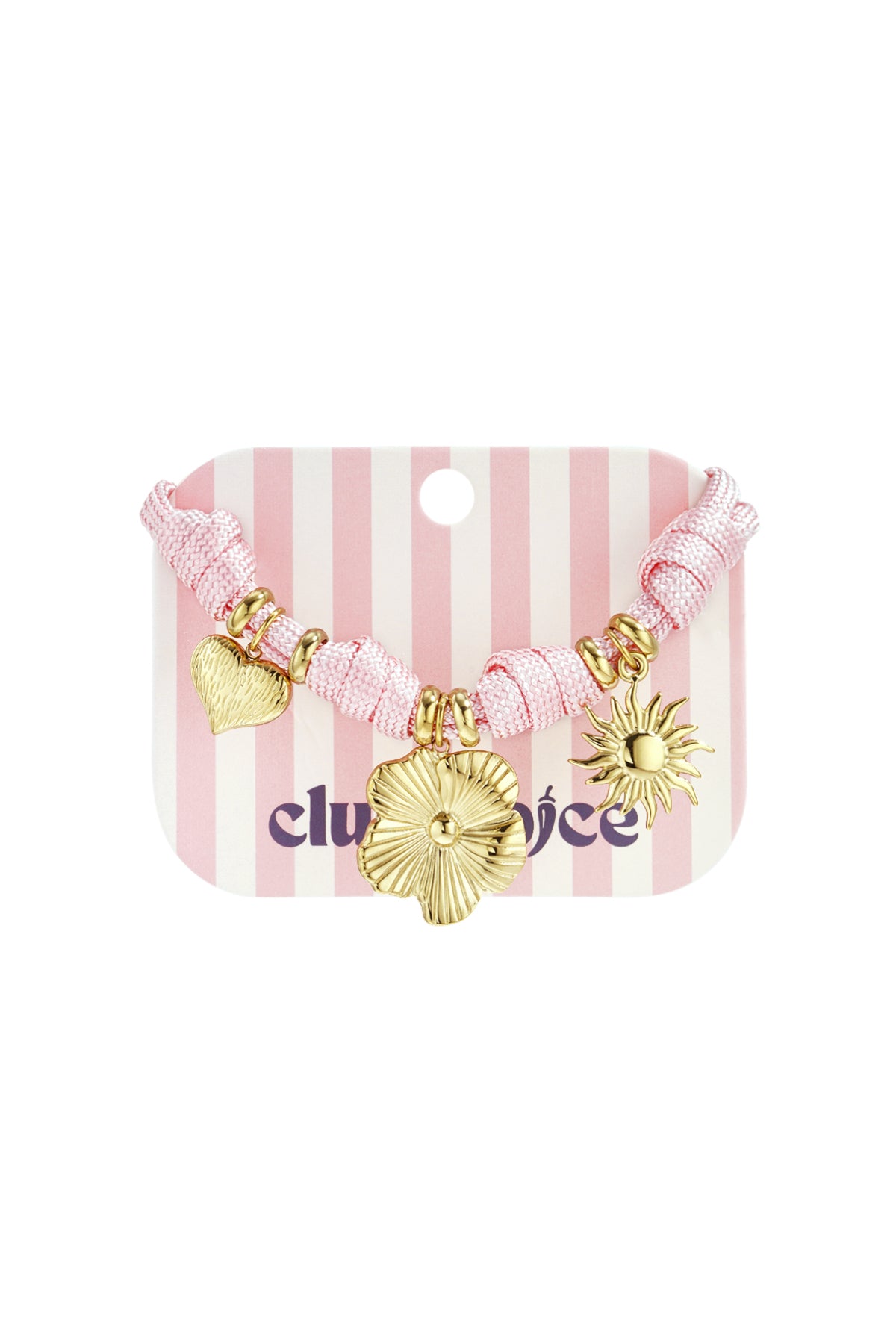 Touw armband met knoopjes en variërende charms