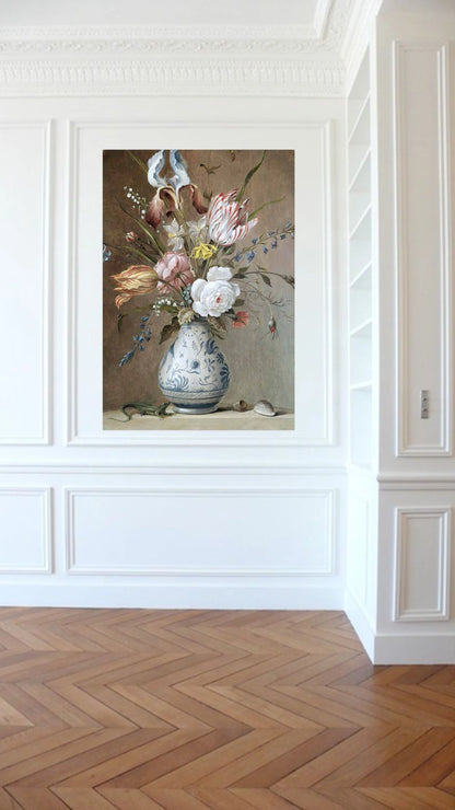 Painting Flower Still Life with Porcelain Vase by Balthasar van der Ast
