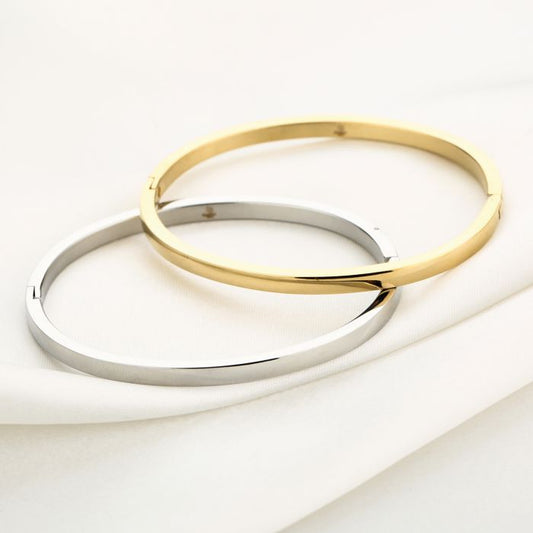 Gouden Armband Stainless Steel - Elegante Bangle met Kliksluiting