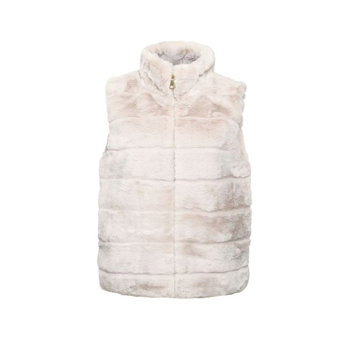 Beige Faux Fur Bodywarmer - Luxe Teddy Gilet One Size