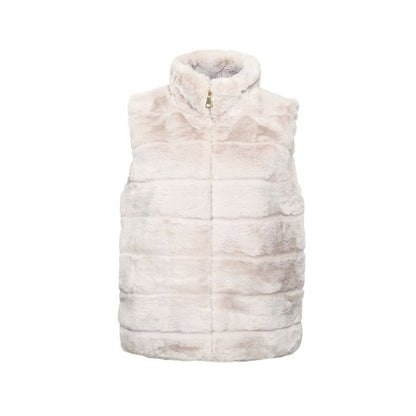 Beige Faux Fur Bodywarmer - Luxe Teddy Gilet One Size