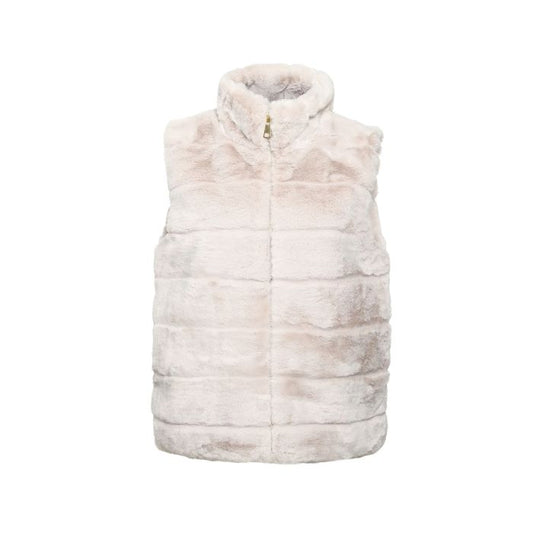 Beige Faux Fur Bodywarmer - Luxe Teddy Gilet One Size