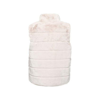 Beige Faux Fur Bodywarmer - Luxe Teddy Gilet One Size