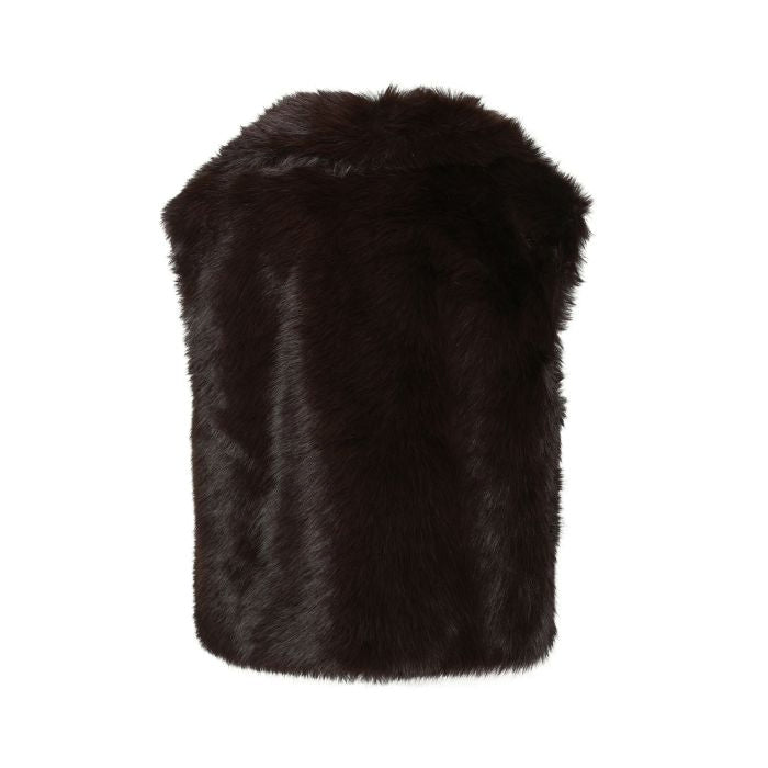 Donkerbruine Faux Fur Bodywarmer - Luxe Teddy Gilet One Size t/m maat 42