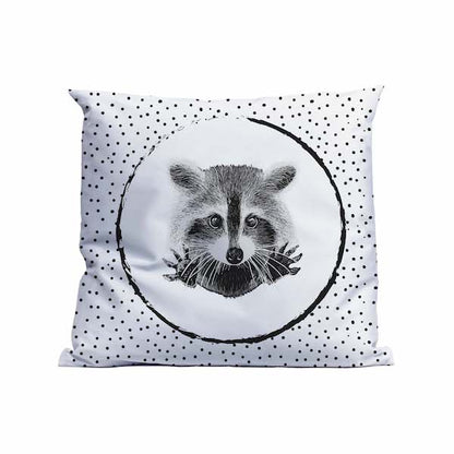 Cushion with raccoon