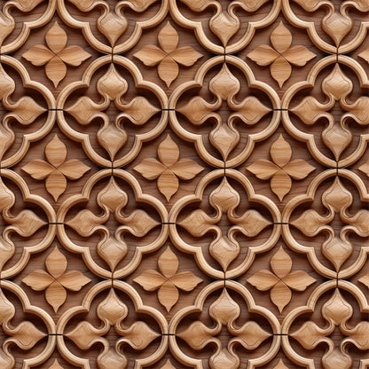 Muurboog arabisch houtsnijwerk van naadloos behang