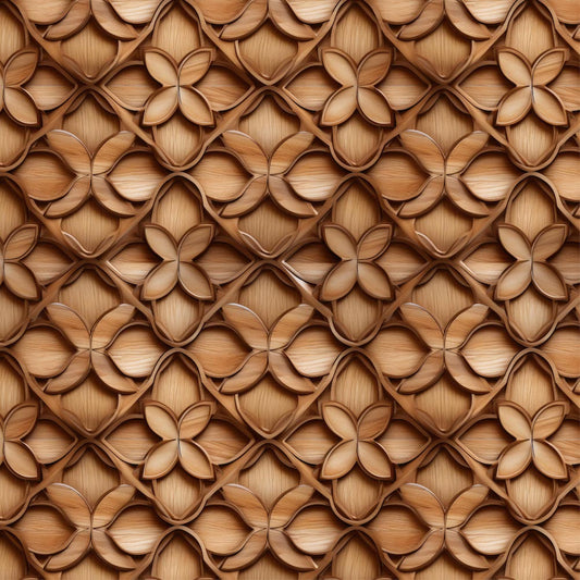 Muurboog houtsnijwerk boho ibiza van naadloos behang