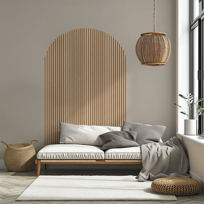 Wall arch wooden slats of seamless wallpaper