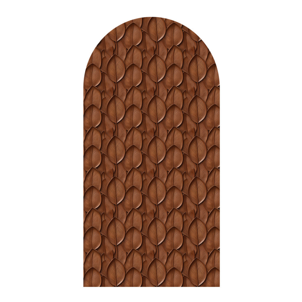 Wall arch wood carving leaves of seamless wallpaper