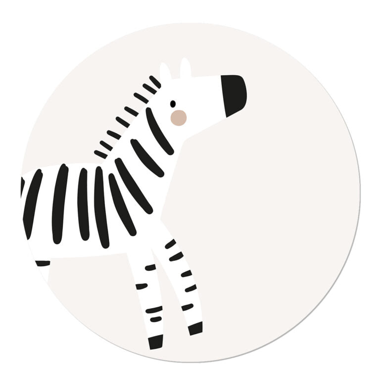 Muurcirkel kinderkamer Boho Zebra zw